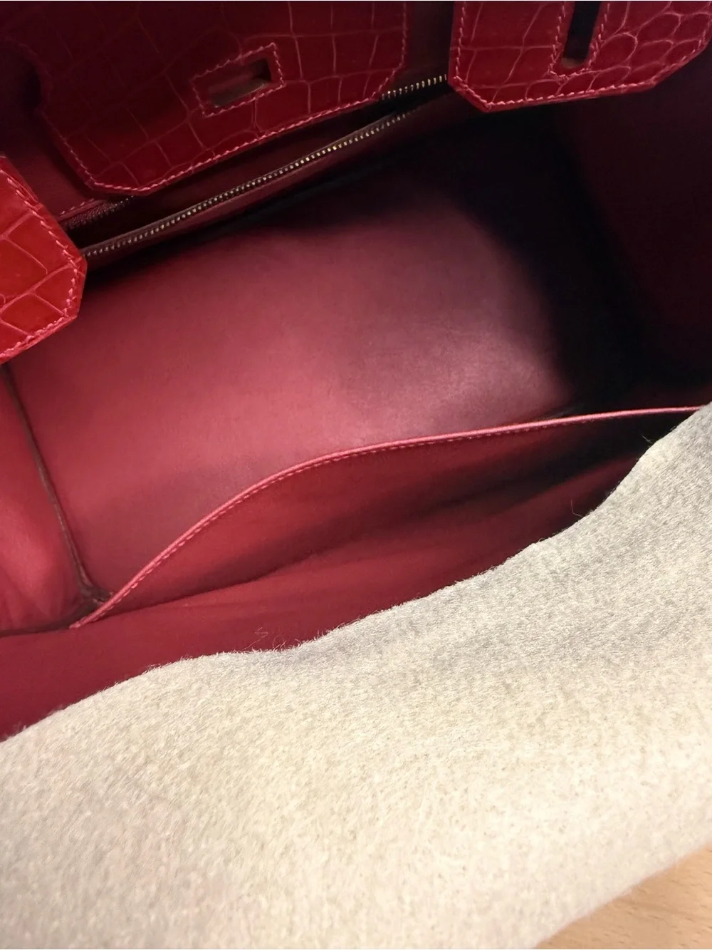 H Birkin 30 rouge red Ferrari cherry genuine Niloticus crocodile touch Togo GHW - Picture 11 of 12